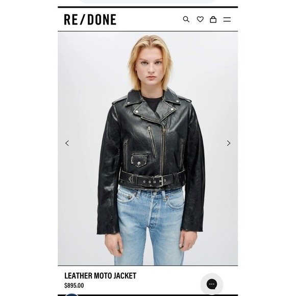 Re/Done Jackets & Blazers - Nwt Women's‎ Re/done Brand Distressed Italian Leather Moto Black Jacket S $1250